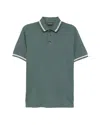 Emporio Armani Polo Shirt With Contrast Trim And Short Sleeves In Green