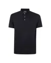 Emporio Armani Collared Polo Shirt In Textured Fabric In Black