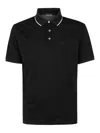 Emporio Armani Trimmed Collar Polo Shirt In Black