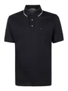 Emporio Armani Eagle Embroidery Piquet Polo Shirt In Blue