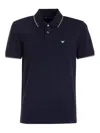 Emporio Armani Tipped Stretch Short Sleeve Polo Shirt In Blue