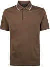 Emporio Armani Collared Shirt With Short Sleeves In Chocolate Chip