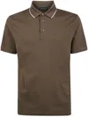 Emporio Armani Collared Shirt With Short Sleeves In Brown