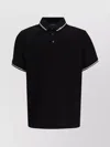 Emporio Armani Classic Piqué Polo Shirt With Polished Collar In Black