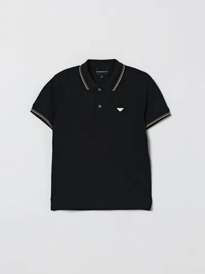 Emporio Armani Polo Shirt  Kids Color Navy In Black