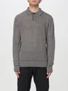 Emporio Armani Linen Blend Polo Sweater In Black