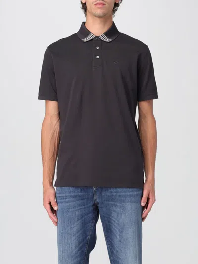 Emporio Armani Logo-print Polo Shirt In Black