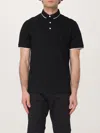 Emporio Armani Classic Piqué Polo Shirt With Polished Collar In Schwarz
