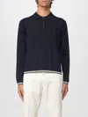 Emporio Armani Half Zip Polo Neck Sweater In Blue