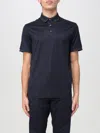 Emporio Armani Polo In Blue Wool And Polyester In Blue