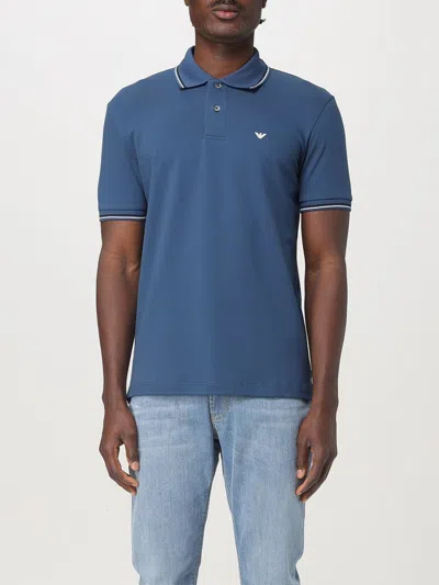 Emporio Armani Polo Shirt  Men Color Blue In Blau