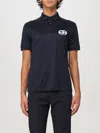 Emporio Armani Cotton Blend Polo Shirt In Blue