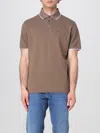 Emporio Armani Collared Shirt With Short Sleeves In Brown