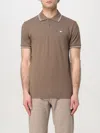 Emporio Armani Brown Piquet Polo In Braun