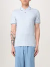 Emporio Armani Logo Cotton Polo Shirt In Blue