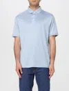 Emporio Armani Light Blue Jersey Polo Shirt In 蓝色