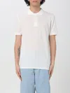 Emporio Armani White Logo Embroidery Polo In Weiss