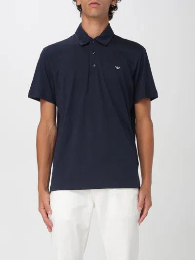 Emporio Armani Polo Shirt  Swimwear Men Color Blue