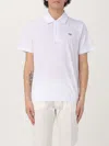 Emporio Armani Logo Embroidery Cotton Polo Shirt In Weiss