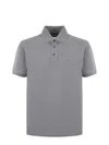 Emporio Armani Logo Cotton Polo Shirt In Grigio