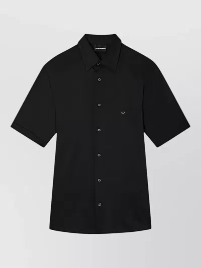 Emporio Armani Polo Shirt Regular Fit Short Sleeves Breathable In Black
