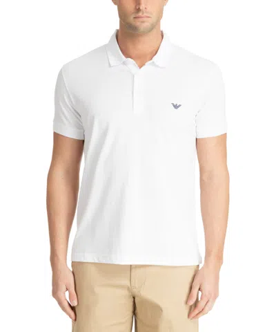 Emporio Armani Logo Embroidered Polo Shirt In White