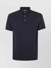 Emporio Armani Collared Polo Shirt In Textured Fabric In Blue