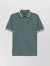 Emporio Armani Polo Shirt With Contrast Trim And Short Sleeves In Green