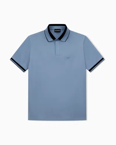 Emporio Armani Polo Shirt With Regular Fit In Cotton Pique In Brown