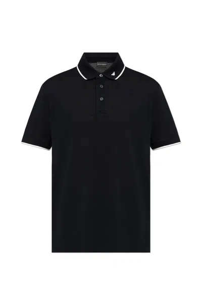 Emporio Armani Polo With Logo In Blue