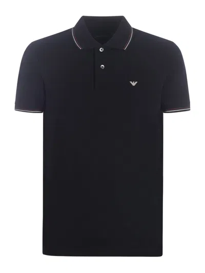 Emporio Armani Polo With Logo In Grigio Medio
