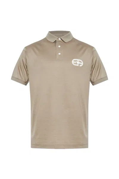 Emporio Armani Polo With Logo In Nude