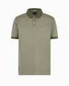 Emporio Armani Jersey Polo Shirt With All-over Jacquard Lettering In Green