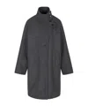 Emporio Armani Polygon Capsule Collection Padded Wool Cloth Coat In Gray