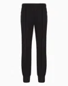 Emporio Armani Official Store Ponte-di-roma Fabric Joggers In Black