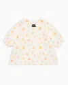 Emporio Armani Poplin Blouse With All-over Print In Multicoloured