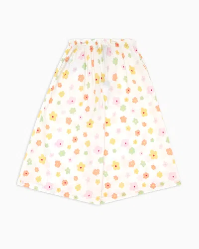 Emporio Armani Kids' Poplin Boy Shorts With An All-over Print In Mehrfarbig