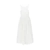 Emporio Armani Long Dress In Poplin With Smocked Motif In White