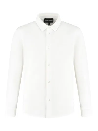 Emporio Armani Kids' Poplin Shirt In White