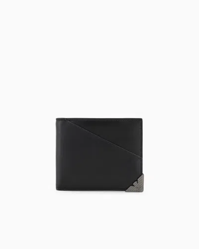 Emporio Armani Premium Vegetable-tanned Leather Bifold Wallet In Black