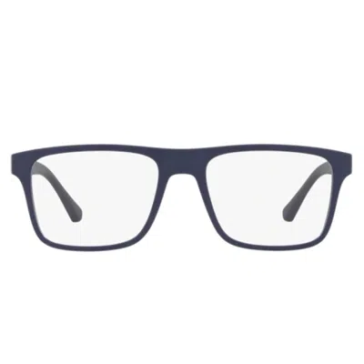 Emporio Armani Prescription Glasses Ea4115 57591 W Matte Blue/transparent With 2 Clips Men