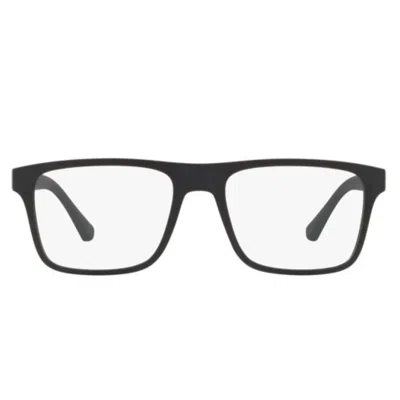 Emporio Armani Prescription Glasses Ea4115 58011 W Matte Black/transparent With 2 Clips Men In Purple