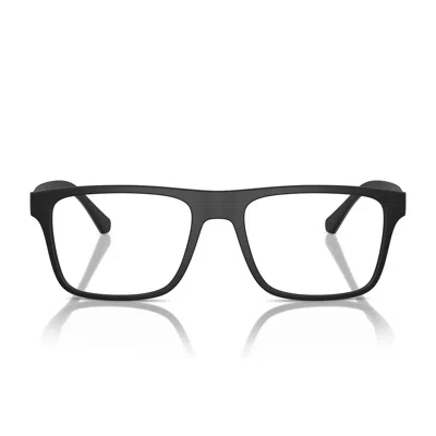 Emporio Armani Prescription Glasses Ea4115 58531 W Matte Black/transparent With 2 Clips Men
