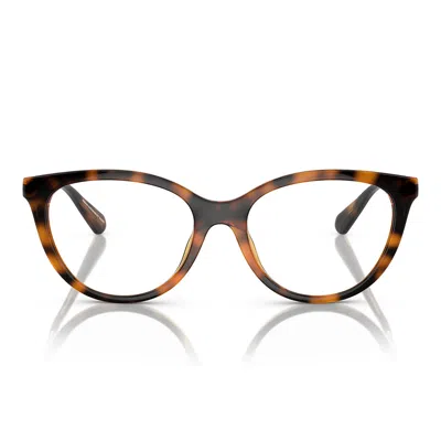 Emporio Armani Prescription Glasses Ea4213 U 50261 W Glossy Brown/transparent With 2 Clips For Women