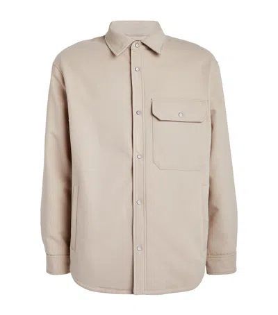 Emporio Armani Press-stud Overshirt In Beige