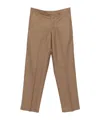 Emporio Armani Tailored Wool Trousers With Pockets And Crease In Brown
