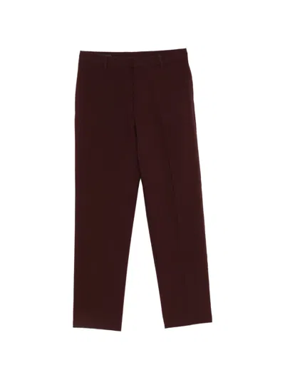Emporio Armani Trousers With Regular Fit Flat Front And Belt Loops In Brown