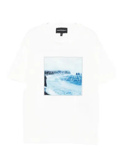 Emporio Armani Kids' Print T-shirt In Gray