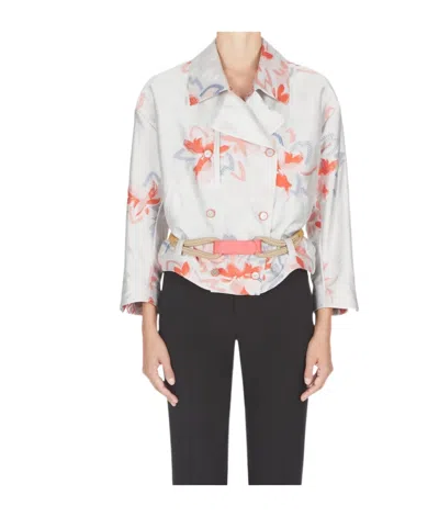 Emporio Armani Printed Blouse In White