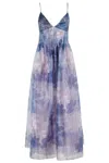 Emporio Armani Printed Chiffon A-line Dress With V-neckline